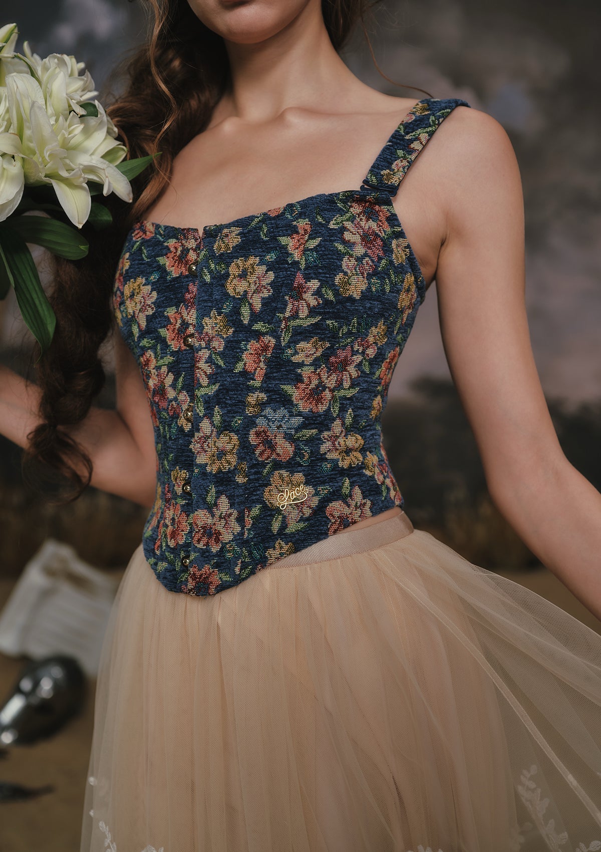 Azure Flower Fair Corset