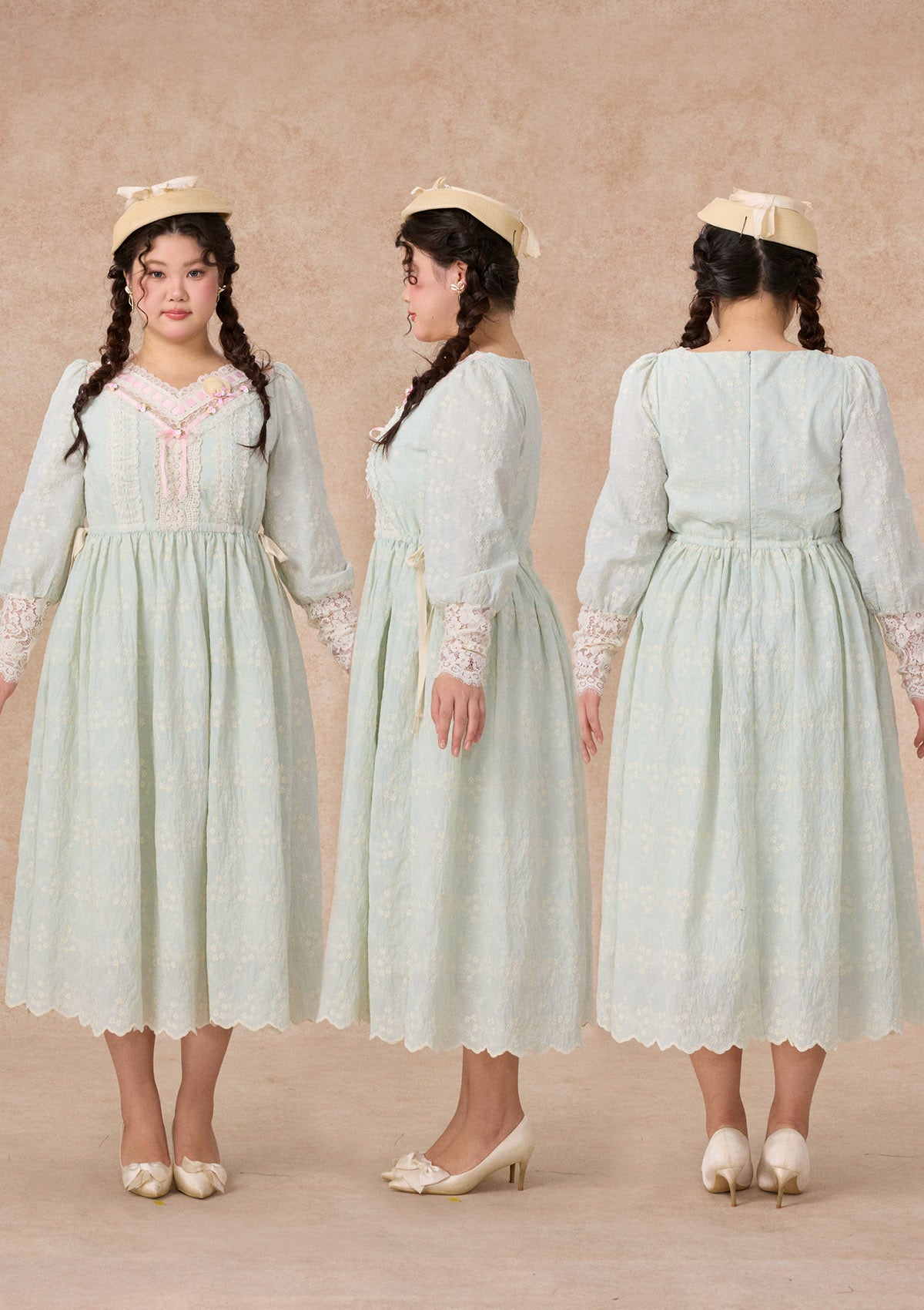 Curve&Plus Outing Straw Hat Dress