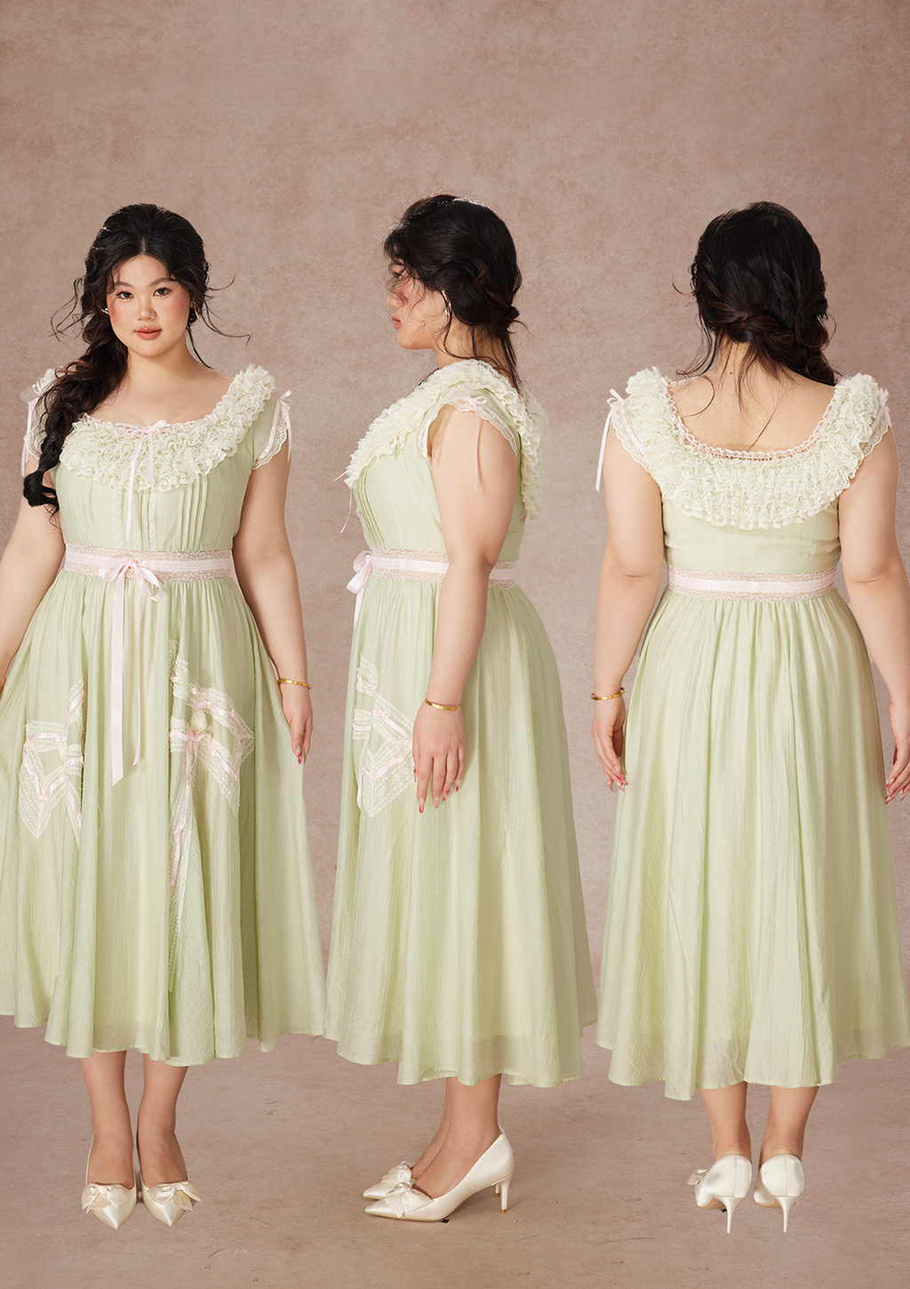 Curve&Plus Green Kite Dress