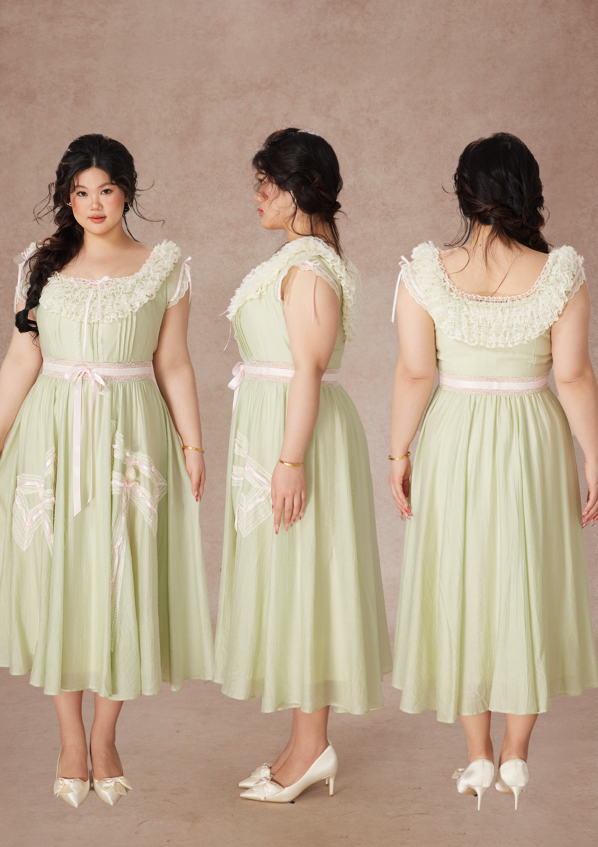 Curve&Plus Green Kite Dress