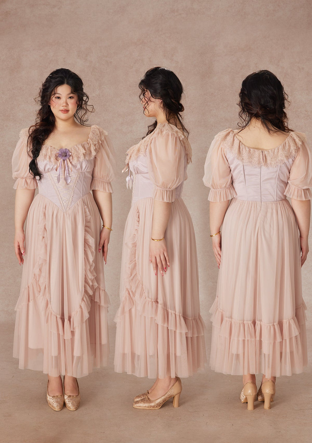 Curve&Plus Violet Mandarin Duck Princess Dress