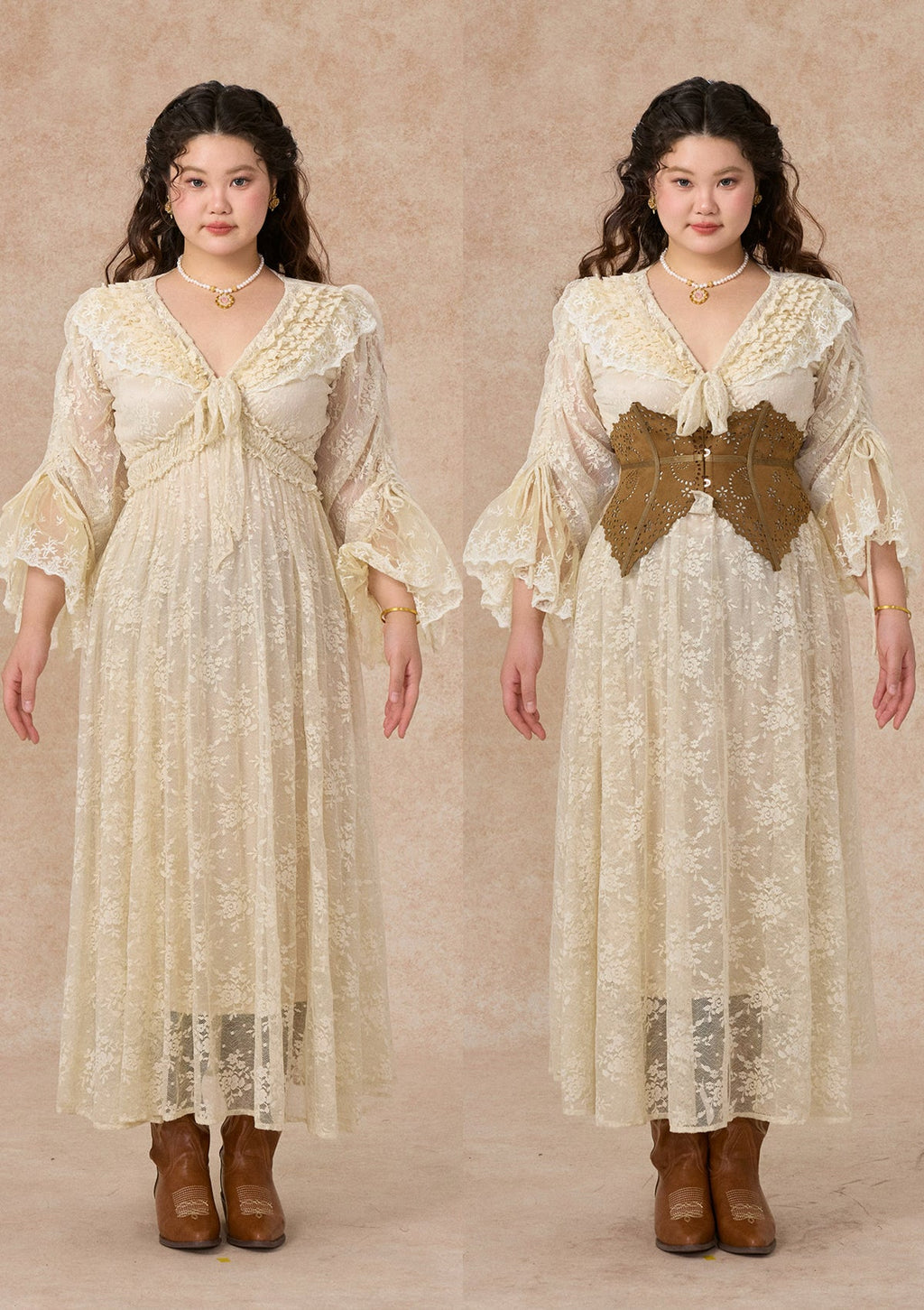 Curve&Plus White Horse Princess Dress