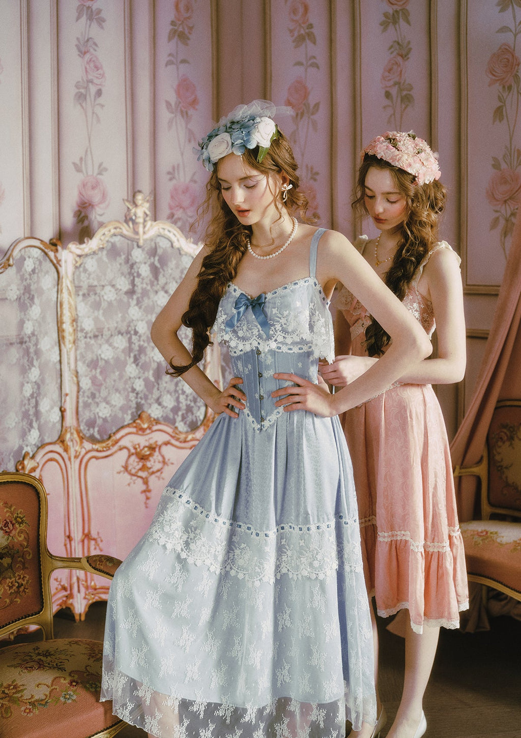 Ice Jade Flower Corset (underbust)