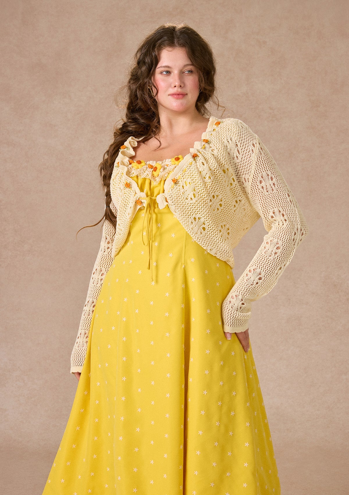 Curve&Plus Little Orange Cardigan