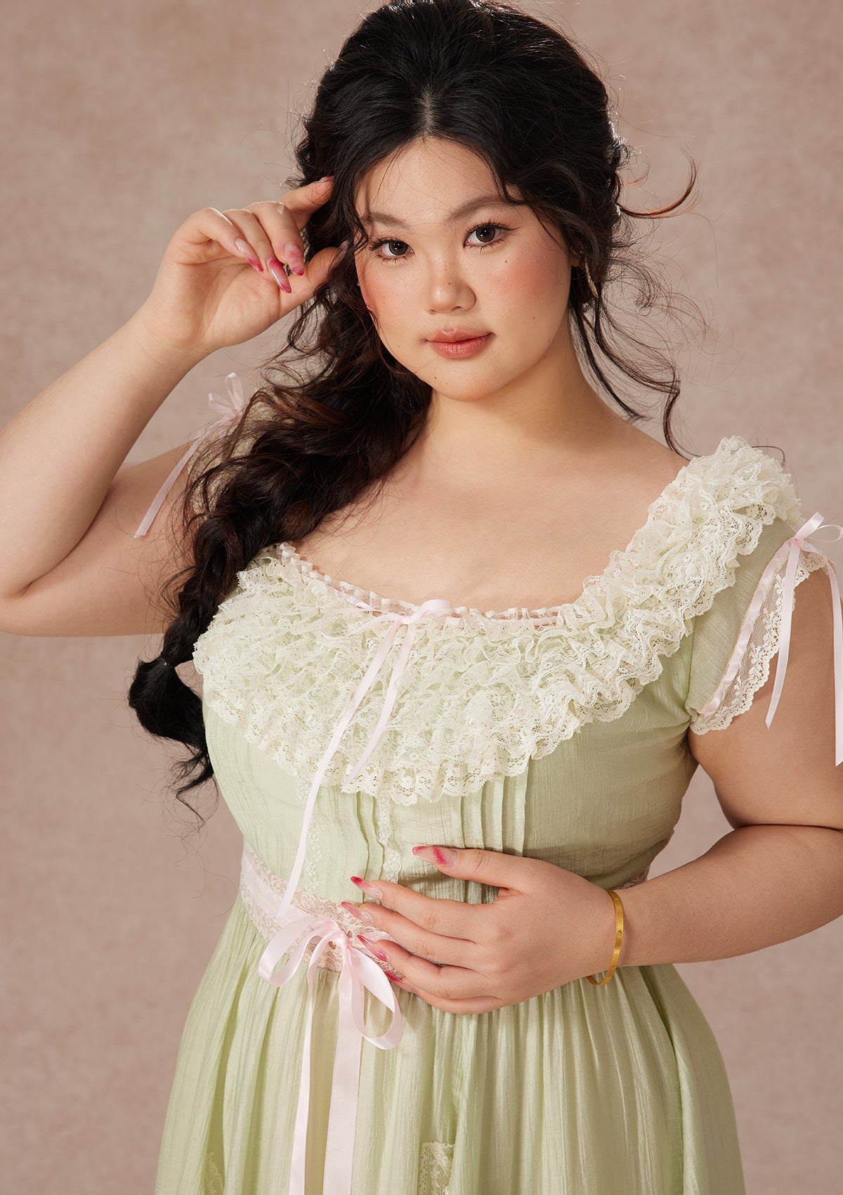 Curve&Plus Green Kite Dress