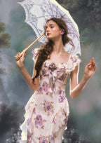 Purple Iris Swayed by Wind Dress