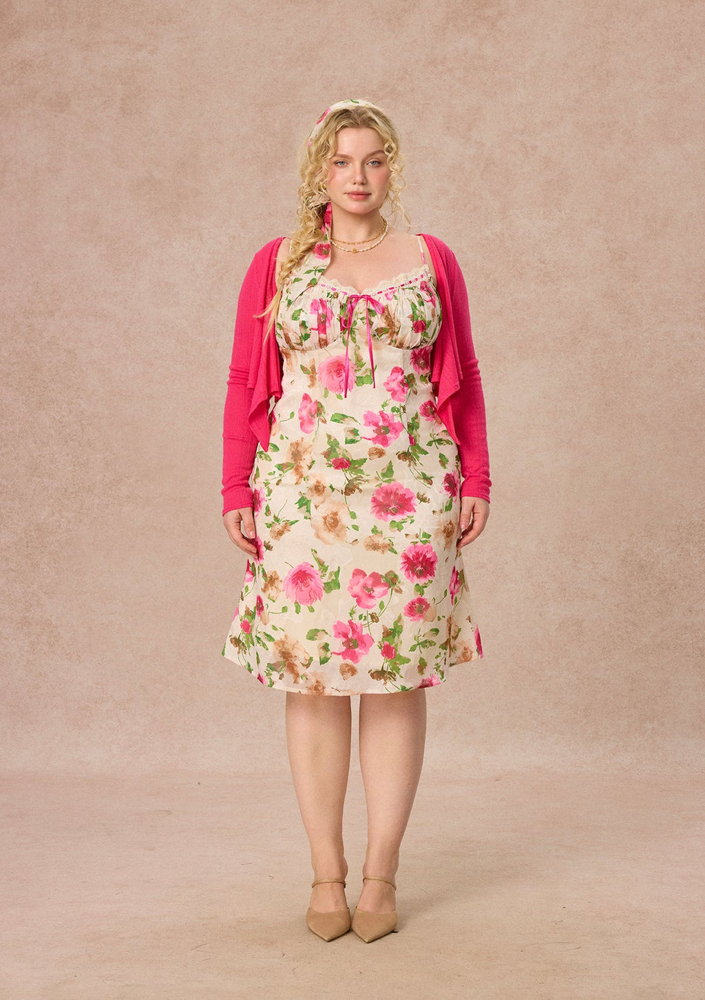 Curve&Plus Corn Poppy Cardigan