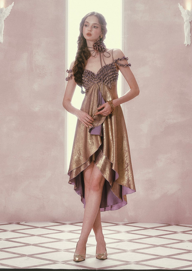 Purple Gold Aria Dress Hover Image