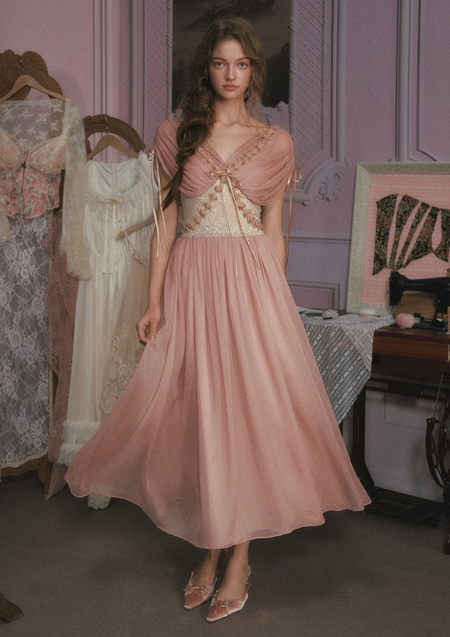 Rose Olive Dress Hover Image