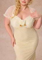 Curve&Plus Cream Letter Dress