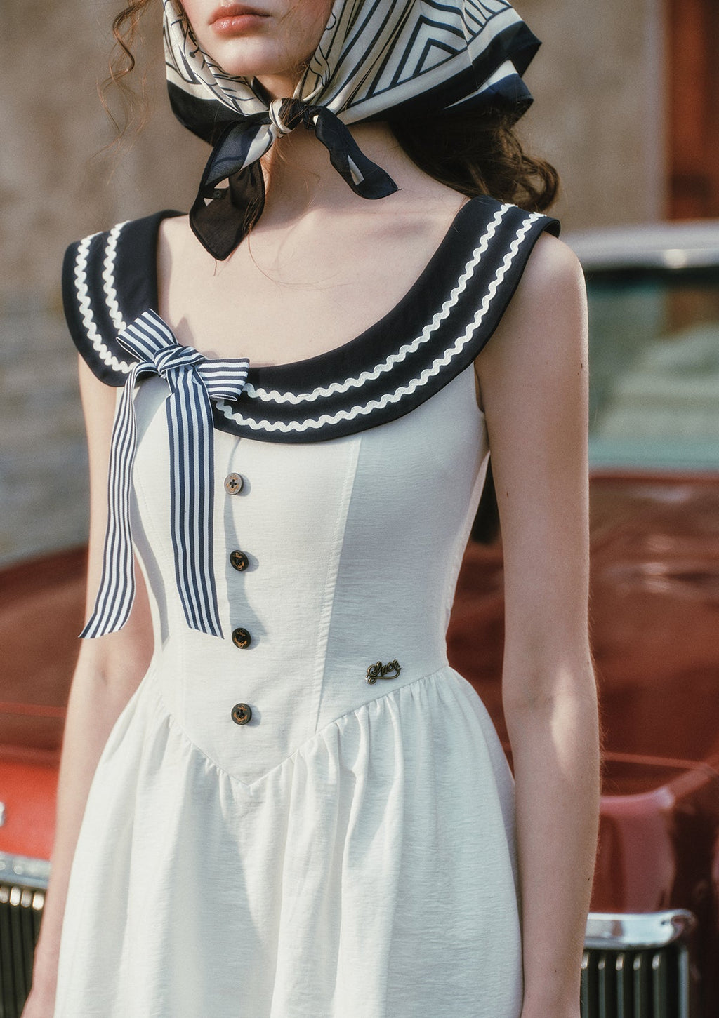 Sailor Love Letter Dress (Navy)