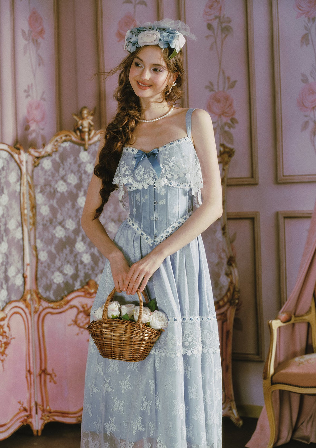 Ice Jade Flower Corset (underbust)