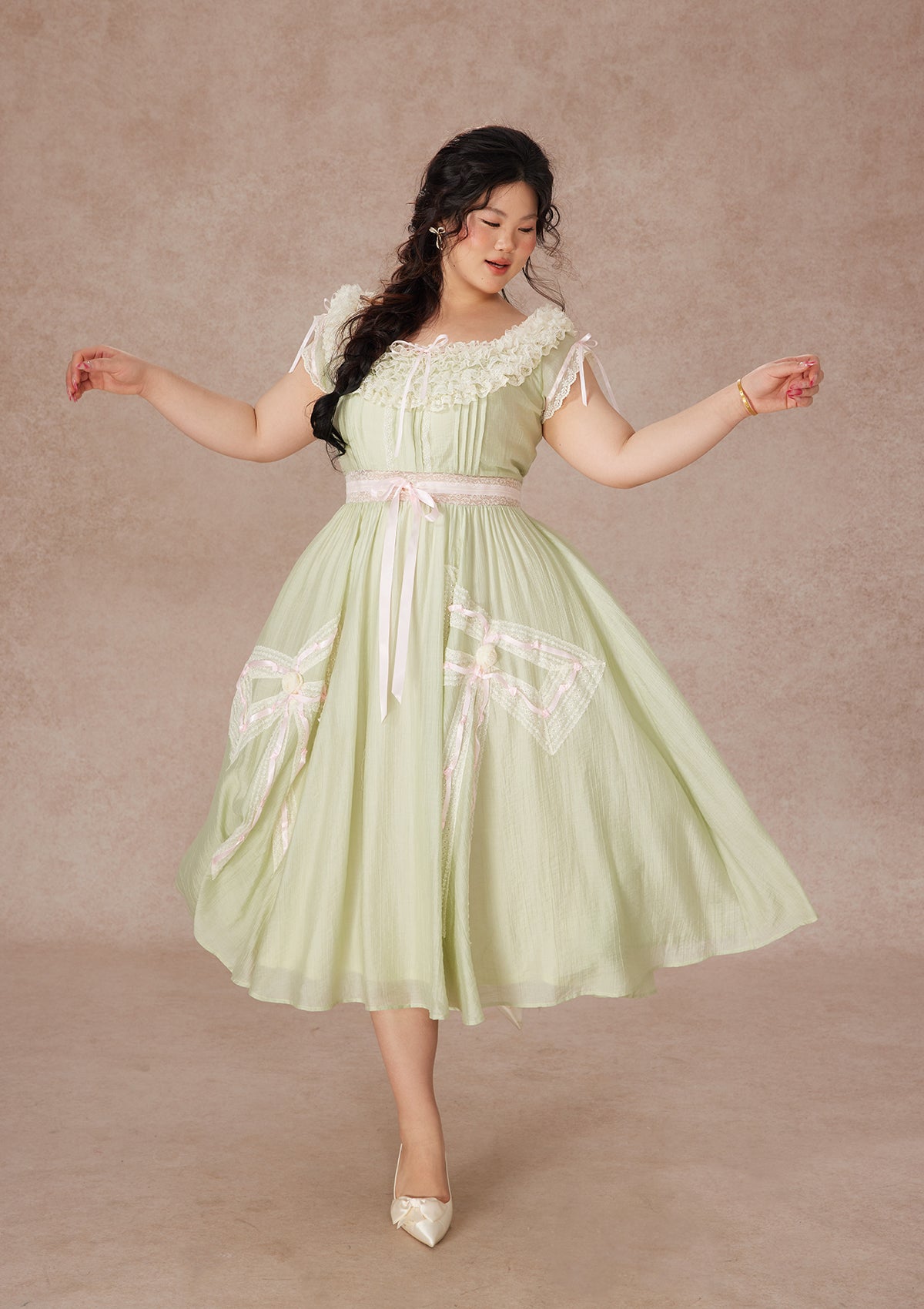 Curve&Plus Green Kite Dress
