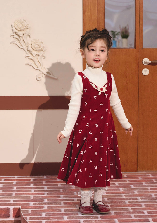 Toddler Girl Strawberry Newspaper Office Dress Main Image