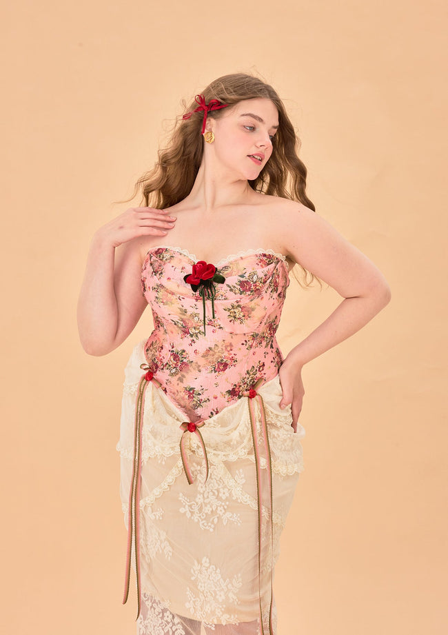 Curve & Plus Rose Sous La Lune Corset Dress Hover Image