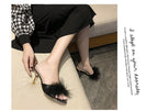 Heel Sandals Slide Feather High