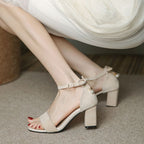 Sandals Ankle Strap Heel Chunky