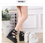 Plain Platform Wedge Sandals