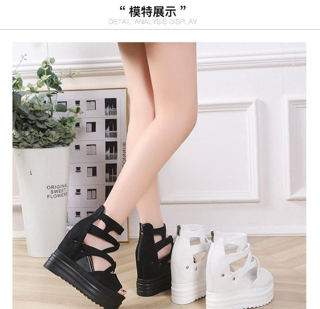 Plain Platform Wedge Sandals Main Image