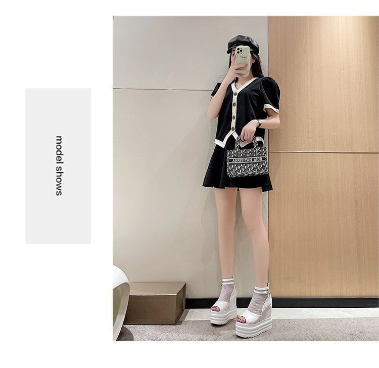 Platform Hidden Wedge Mesh Sandals