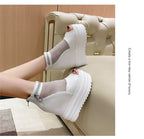 Mesh Wedge Platform Sandals Hidden