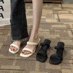Low Heel Plain Sandals
