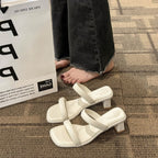 Low Heel Plain Sandals