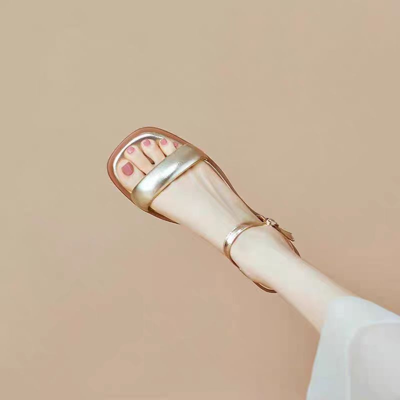 Sandals Leather Faux Metallic