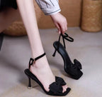 Accent Heel Bow High Sandals