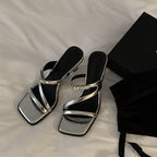 Toe Heel Kitten Square Sandals
