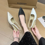 Heel Slingback Sandals Pointed Low