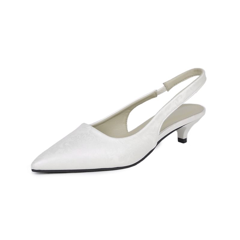Heel Slingback Sandals Pointed Low