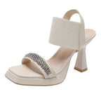 Wedge Heel Rhinestone Sandals