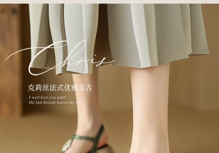 Cap Toe Chunky Heel Sandals