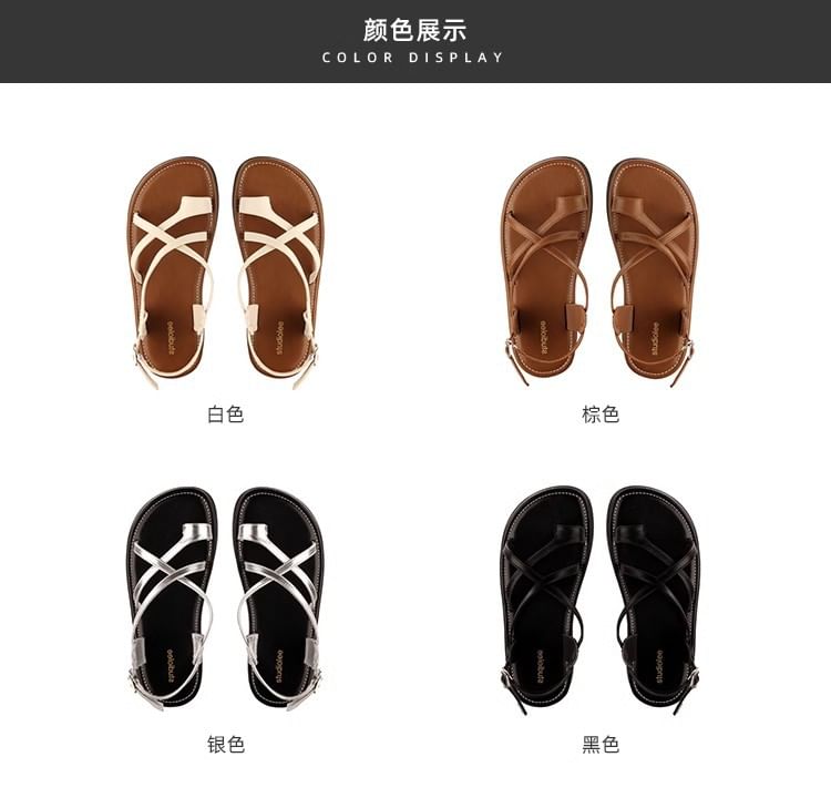 Platform Loop Cross Sandals Criss Toe