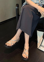 Platform Loop Cross Sandals Criss Toe