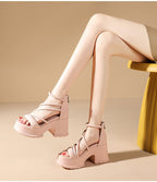 Lace-Up Platform Sandals
