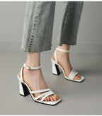 Ankle Strap Block Heel Sandals
