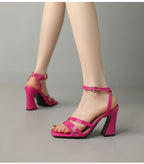 Ankle Strap Block Heel Sandals