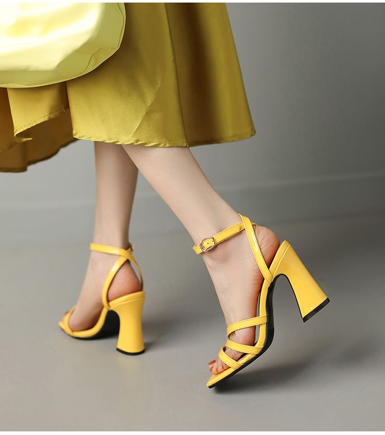 Ankle Strap Block Heel Sandals
