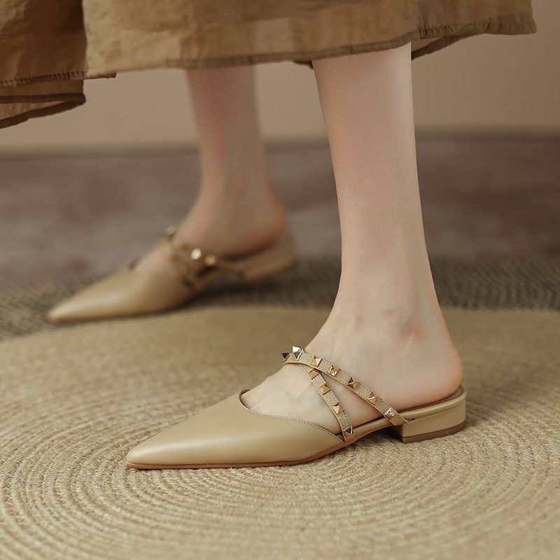 Pointed Toe Mary Jane Mules