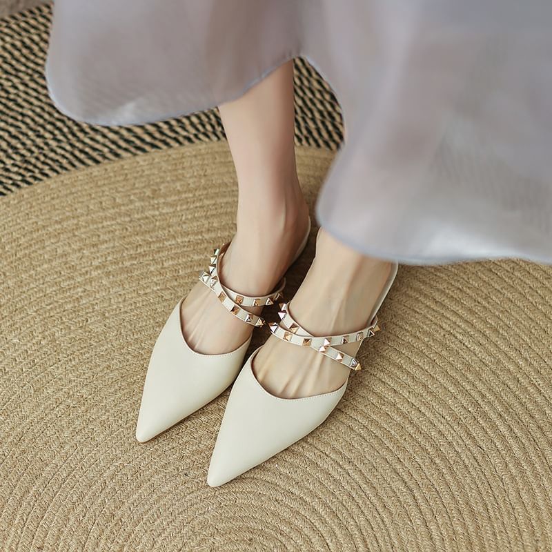 Pointed Toe Mary Jane Mules