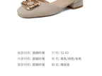 Square Toe Rhinestone Buckled D'Orsay Ankle Strap Sandals