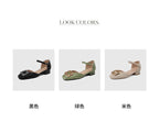 Square Toe Rhinestone Buckled D'Orsay Ankle Strap Sandals