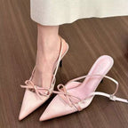 Sandals Pointed Slingback Bow Stiletto