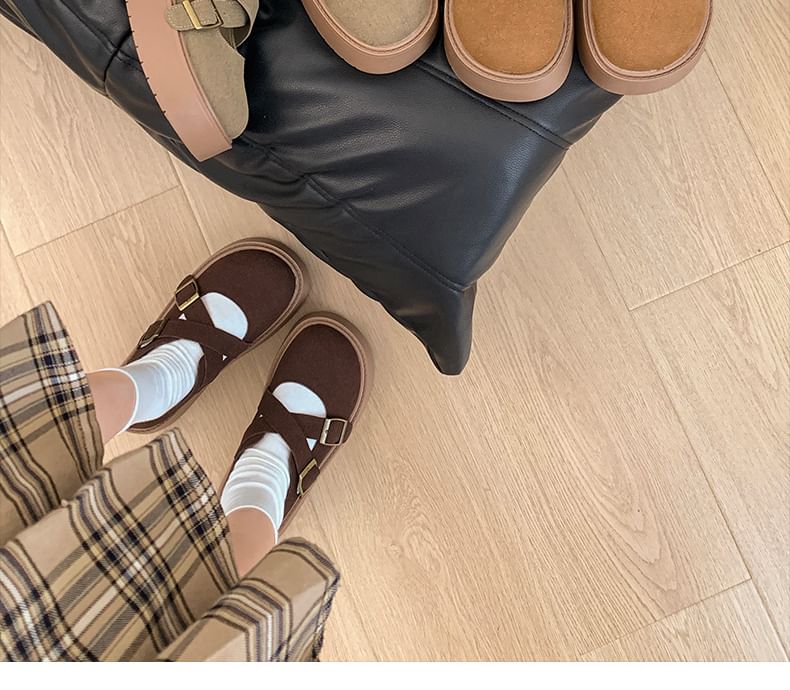 Platform Plain Mary Jane Flats
