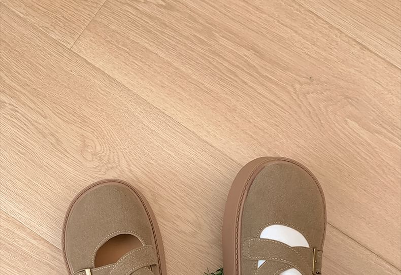 Platform Plain Mary Jane Flats