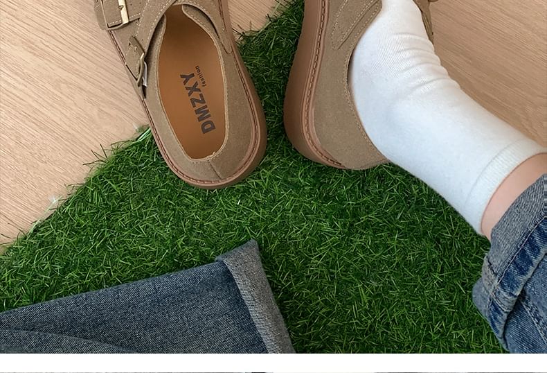 Platform Plain Mary Jane Flats