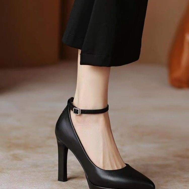 Pointy Platform Stiletto Heel Ankle Strap Sandals