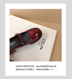 Round Toe Block Heel Mary Jane Pumps